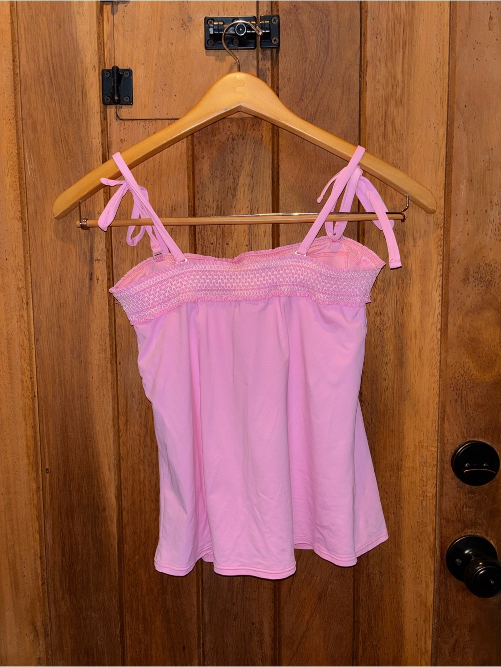 Draper James by Lands’ End Pink Tie-Shoulder Tankini Top - Picture 2 of 3